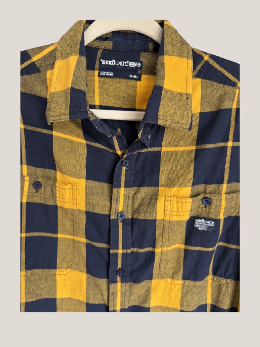 Vintage 2000s Ecko Unltd Buffalo Plaid Flannel Grunge Skater Long Sleeve S - Picture 3 of 11